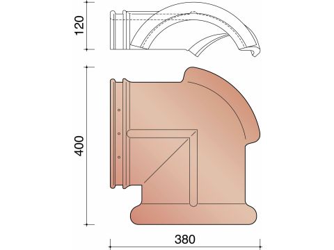 KOR VERBINDINGSSTUK 2 VORSTEN 1200/1 NOORDBOOM 3100 OUD KOPER 876
