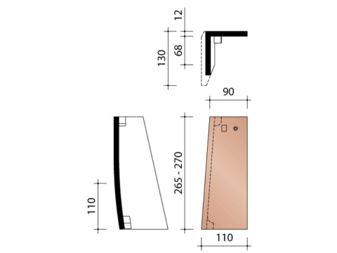 KOR GEVELPAN HALVE SPECIALE LINKS  RUSTICA ROSSA 328