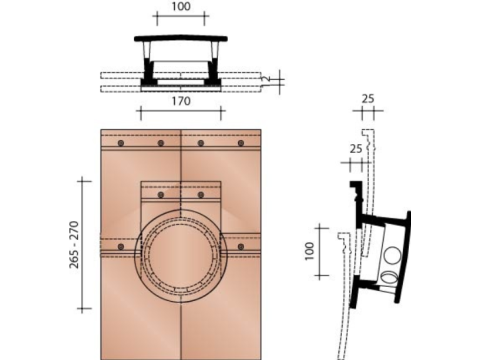 KOR KIT KOKERPAN 100MM + KAPJE + AANSLUITMODULE RUSTICA ROSSA EUR/ST 328
