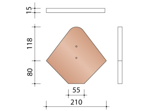 KOR KOPPLAAT VOOR HOEKIGE VORST RUSTICA OBSCURA 329 EUR/ST 329