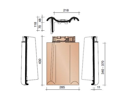 TRADIVA GEVELPAN LINKS DUITS MODEL GEWOLKT 875