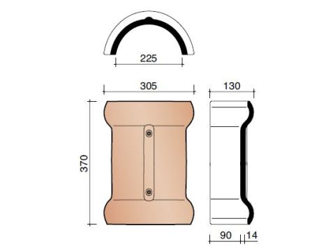 TRADIVA DUBBELE WEL VORST VARIO HALFROND GRIJS EDEL ENGOBE 715