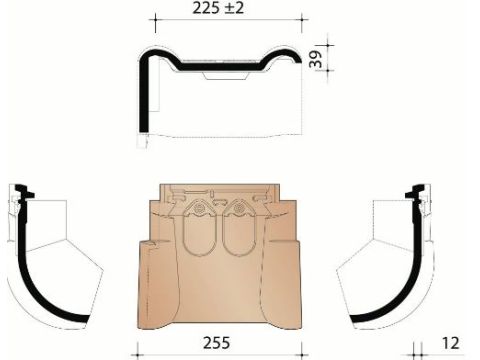 KOR GEVELKNIKPAN LINKS VARIO 18 NATUURROOD 600