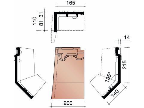 MIGEON VAUBAN GEVELKNIKPAN LINKS ANTRACIET MAT 703