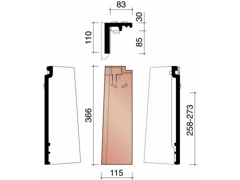 MIGEON VAUBAN GEVELPAN HALVE LINKS ANTIEK BOURGOGNE 882