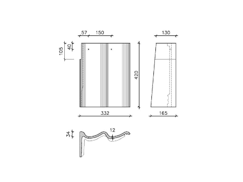 SNELDEK GEVELPAN L BLAUWGRIJS EUR/ST
