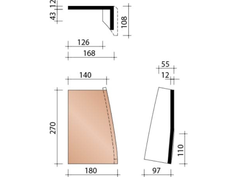 KOR HOEKSTUK RECHTS 301 NATUURROOD 600
