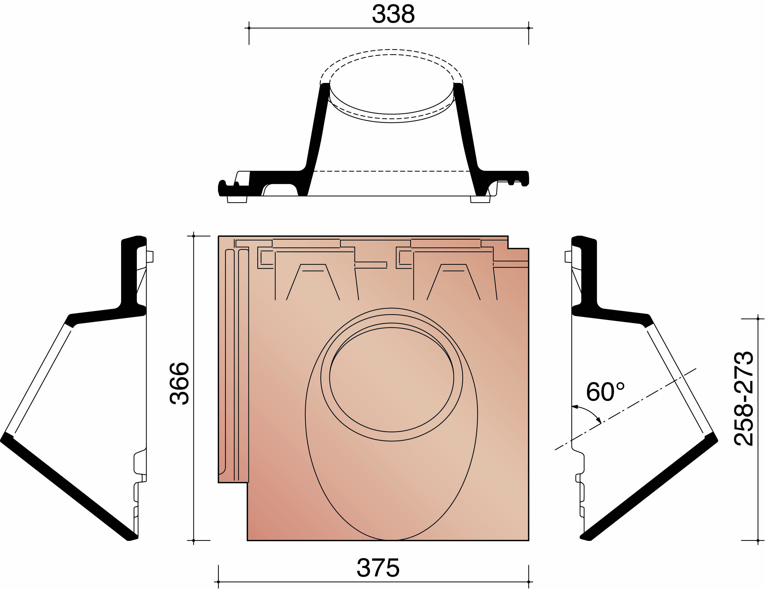 Migeon vauban kokerpan 150 natuurrood 600