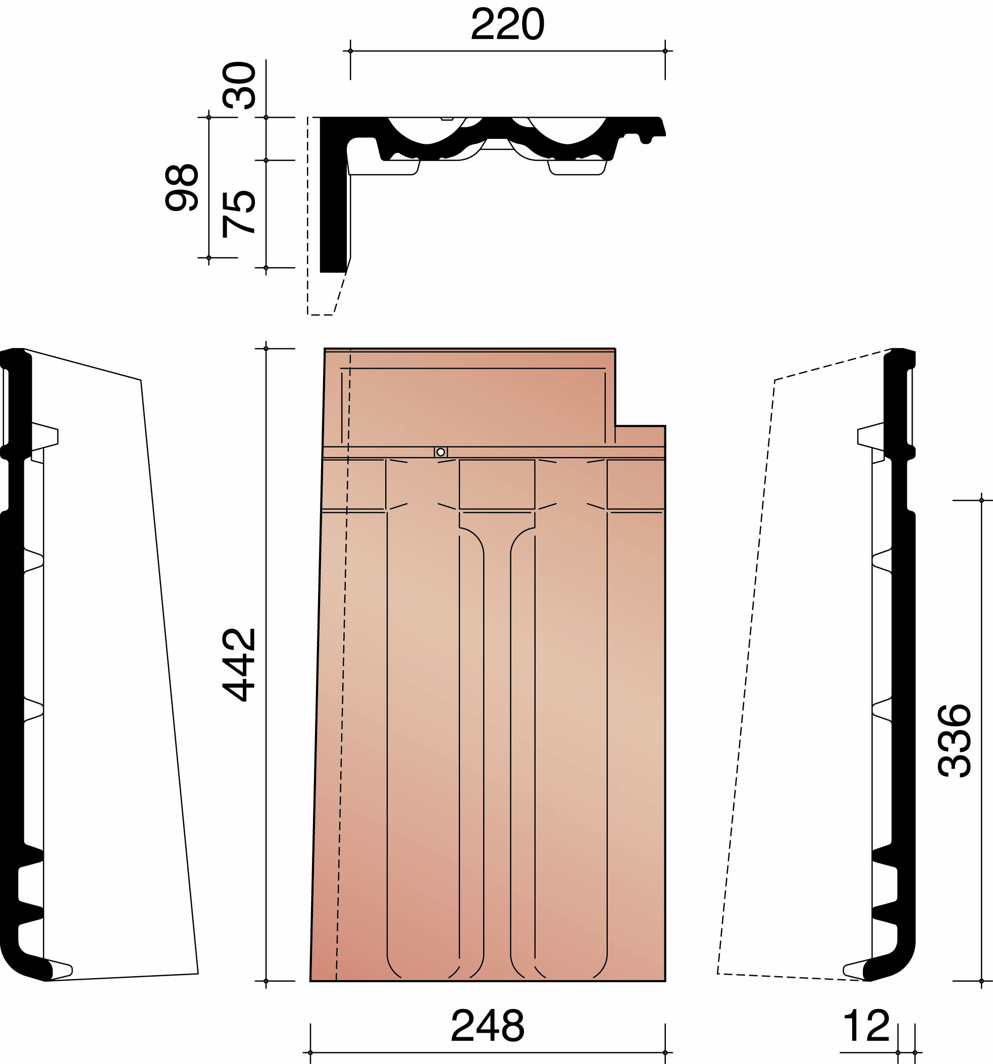 Bisch se standard gevelpan links gewolkt 875
