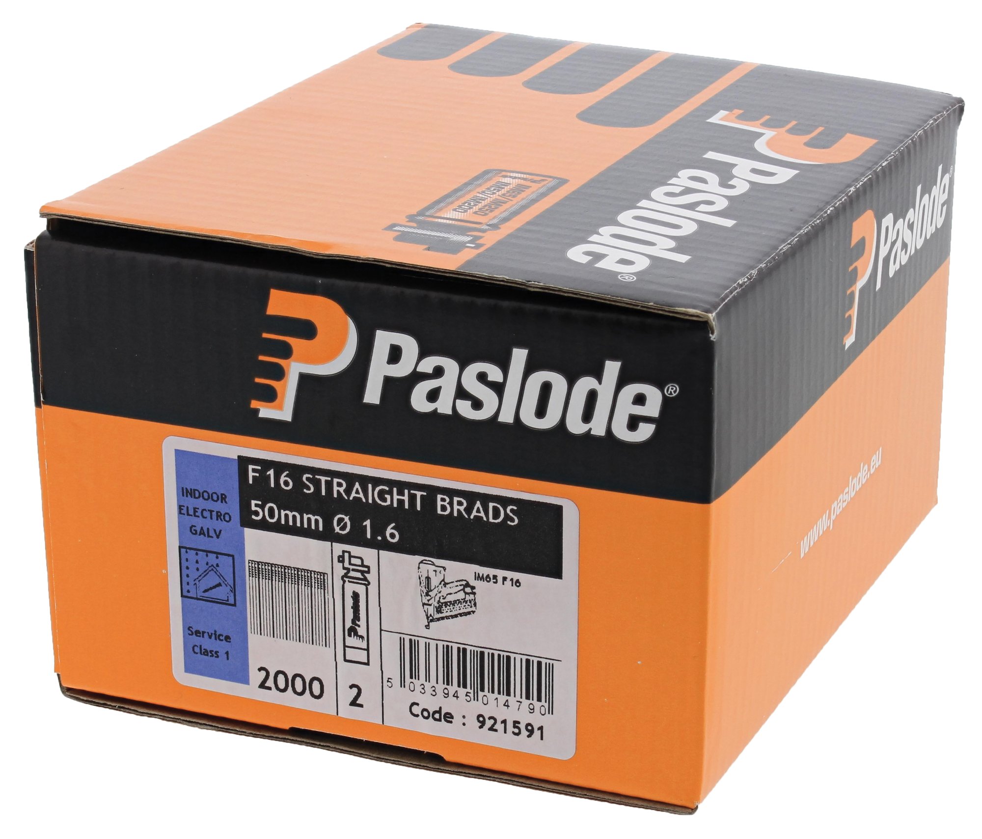 Pasl brads f16x50mm+gas galva 2000st/pak eur/pak