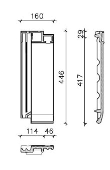 Crea halve pan mikado mat zwart eur/st 741