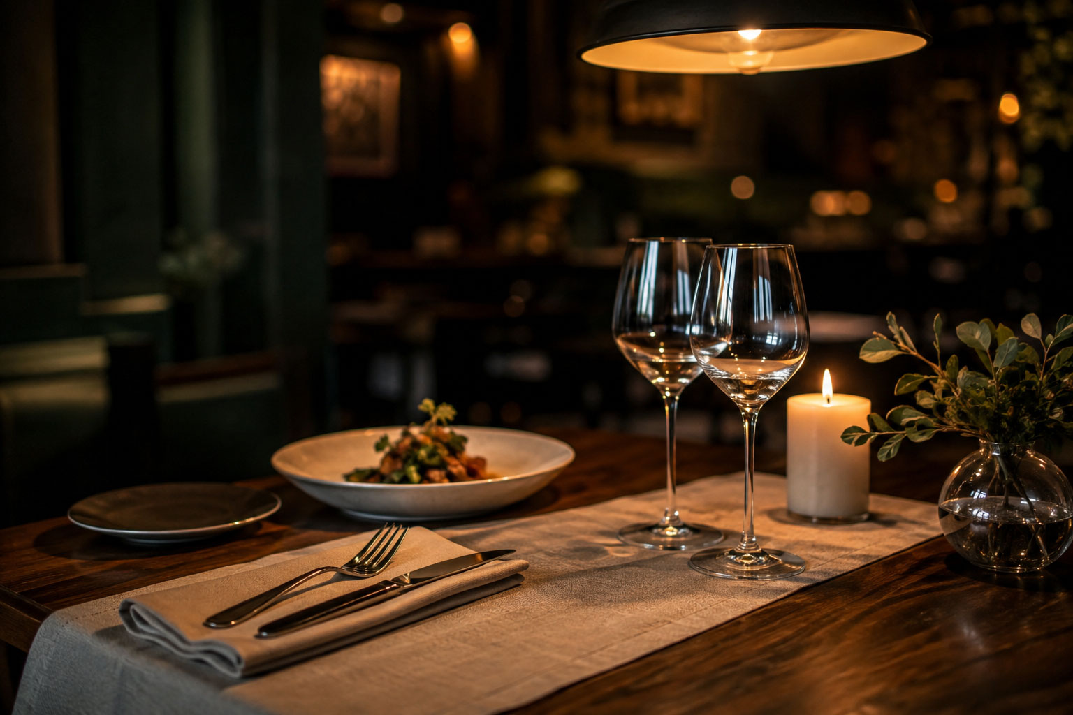 Table dressée dans un restaurant — deux bons restaurant à gagner