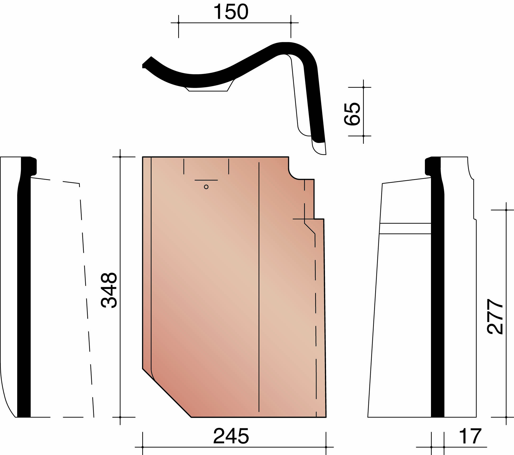 Kor gevelpan rechts 451 vieilli 878