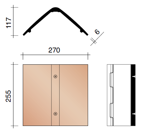 Kor vorst hoekig elfino 45 graden blauw gesmoord 706 706