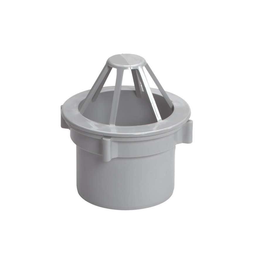 Wartel 100mm + bladvanger voor bakgoot grijs eur/st