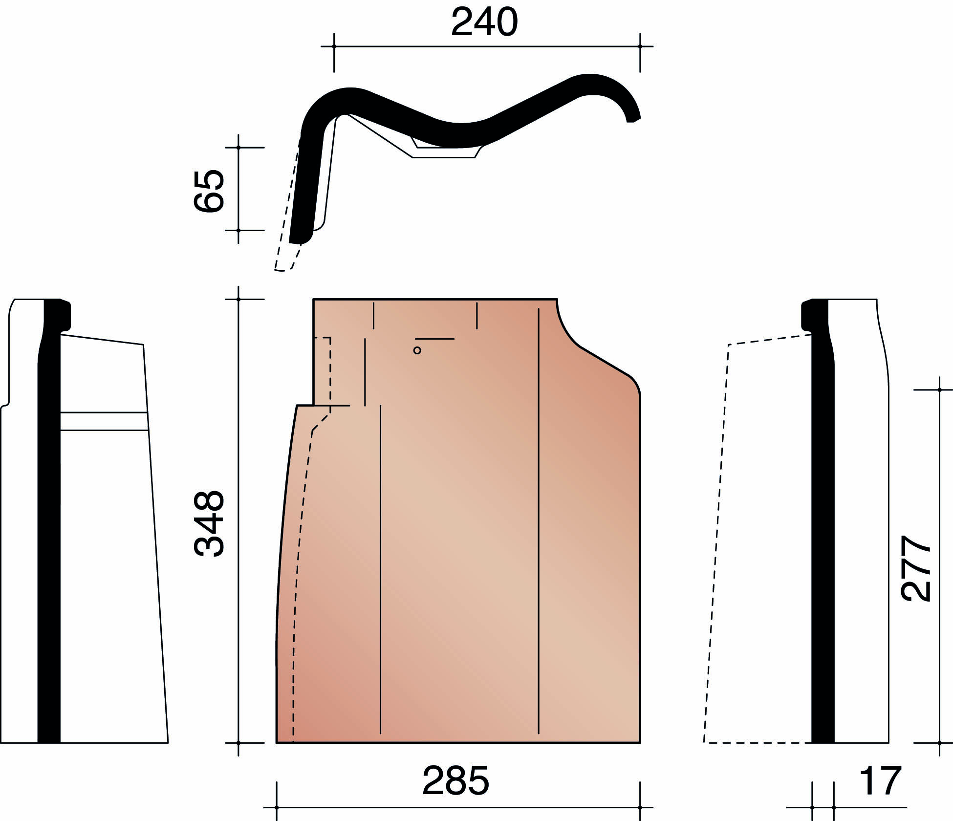 Kor gevelpan links 451 rustiek 872