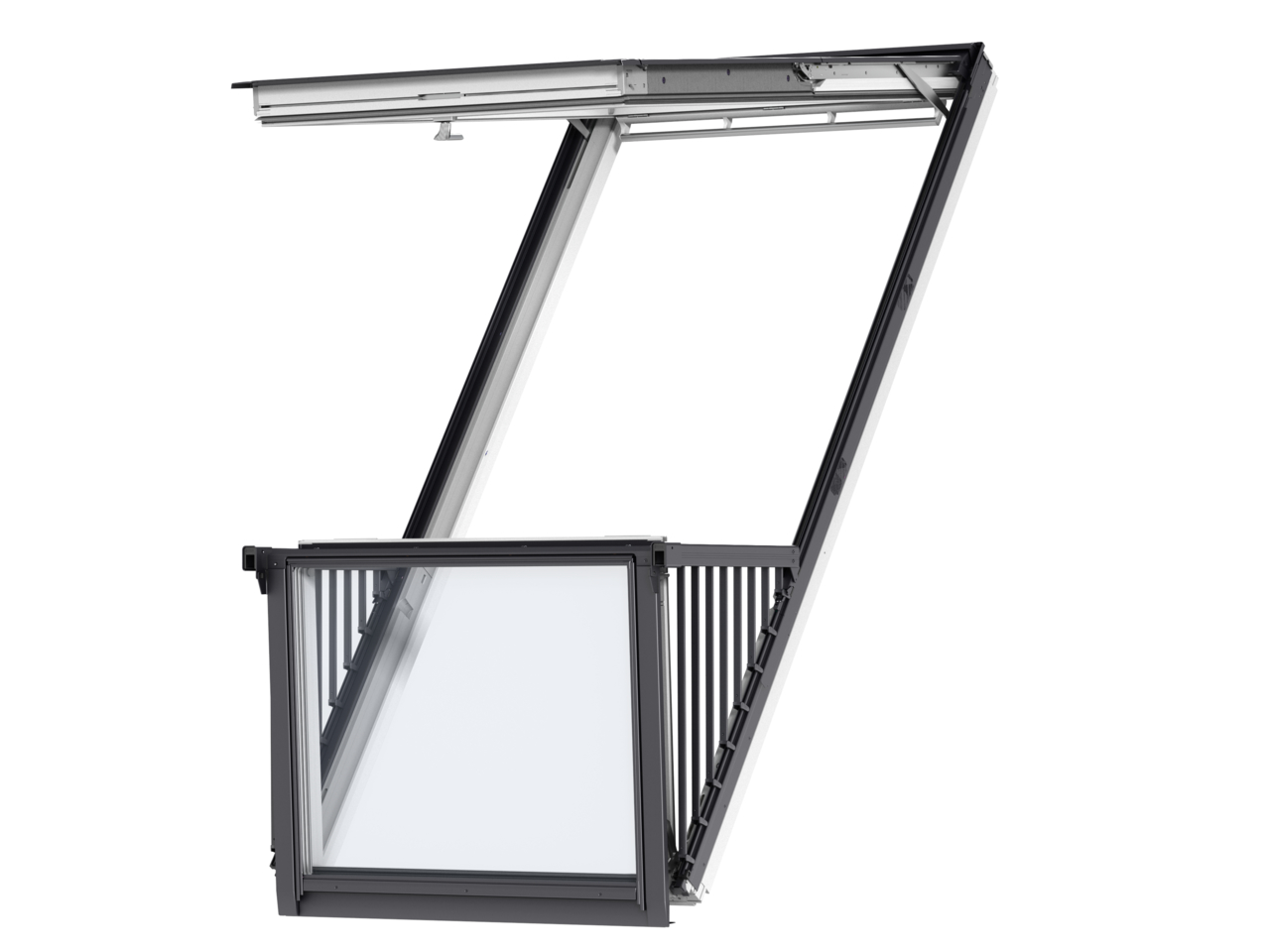 Velux balkonvenster gdl 2066 pk19 wit bestaat uit 2 delen p1 en p2
