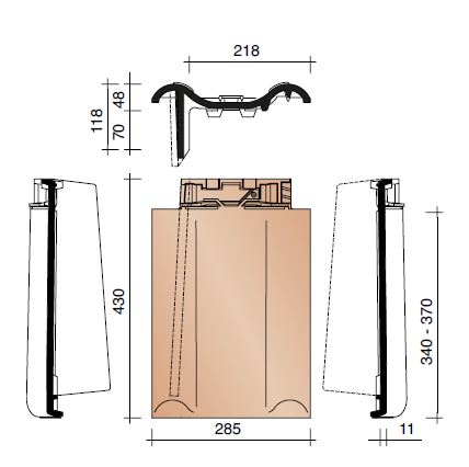 Tradiva gevelpan links duits model gewolkt 875