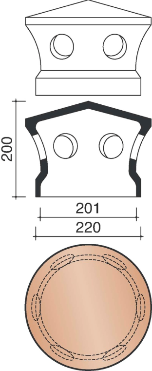 Bisch se panne kapje kokerpan dia 150mm bruin 668