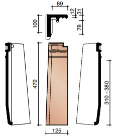 Migeon actua gevelpan halve links titaanwit 923