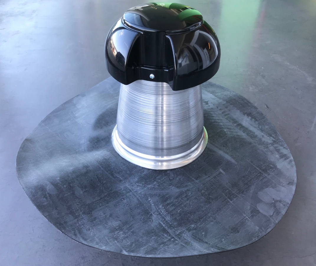 Elevate ontluchting platdak alu/kunststof met zelfklevende slab 125mm eur/st