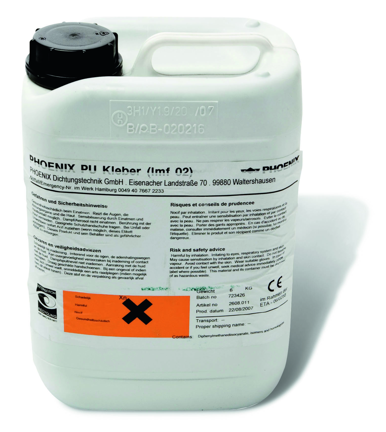 Resitrix pur lijm lmf-02 6kg/bus eur/bus